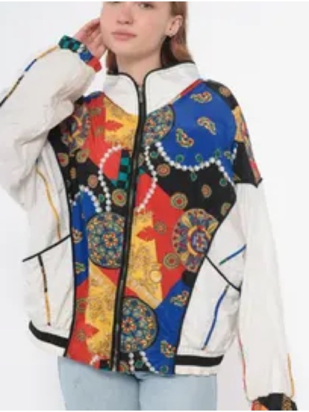 Vintage East West Women Medium Track Suit Windbreaker Jacket Granny Paisley